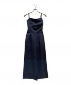 moussyマウジー）の古着「TUCKED WAIST BARE オールインワン」｜ネイビー