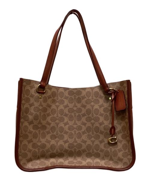 COACH（コーチ）COACH (コーチ) タイラー キャリーオール シグネチャー キャンバス 2WAYバッグ ベージュの古着・服飾アイテム