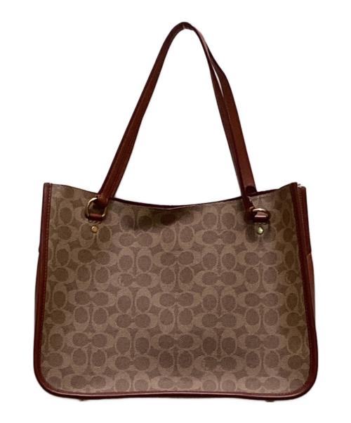 COACH（コーチ）COACH (コーチ) タイラー キャリーオール シグネチャー キャンバス 2WAYバッグ ベージュの古着・服飾アイテム