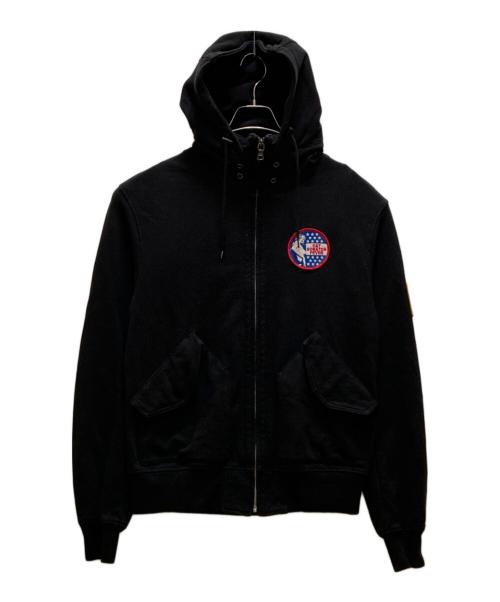 Hysteric Glamour（ヒステリックグラマー）Hysteric Glamour (ヒステリックグラマー) ワッペンパーカー ブラック サイズ:Lの古着・服飾アイテム