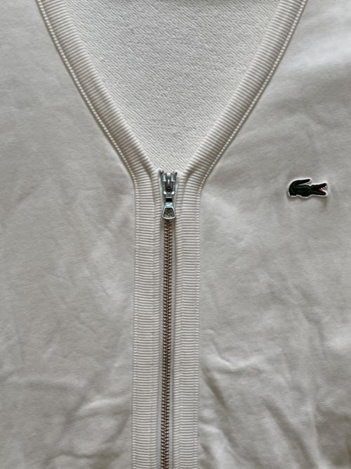 LACOSTE（ラコステ）LACOSTE (ラコステ) プレミアムスウェットジップカーディガン ホワイト サイズ:3の古着・服飾アイテム