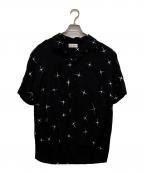 Saint Laurent Parisサンローランパリ）の古着「シューティングスター ショートスリーブオープンカラーシャツ」｜ブラック