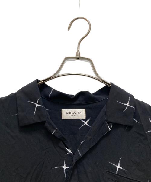 Saint Laurent Paris（サンローランパリ）Saint Laurent Paris (サンローランパリ) シューティングスター ショートスリーブオープンカラーシャツ ブラック サイズ:41の古着・服飾アイテム