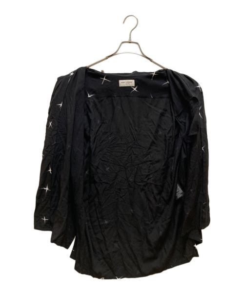 Saint Laurent Paris（サンローランパリ）Saint Laurent Paris (サンローランパリ) シューティングスター ショートスリーブオープンカラーシャツ ブラック サイズ:41の古着・服飾アイテム