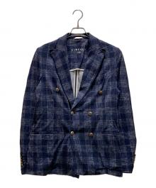 CIRCOLO 1901（チルコロ1901）の古着「チェック柄コットンストレッチダブルジャケット」｜ブルー