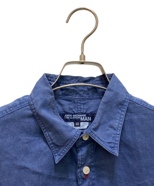 COMME des GARCONS JUNYA WATANABE MAN（コム デ ギャルソン ジュンヤ ワタナベ マン）COMME des GARCONS JUNYA WATANABE MAN (コム デ ギャルソン ジュンヤ ワタナベ マン) S/Sリネンシャツ ブルー サイズ:ssの古着・服飾アイテム