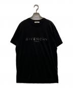 GIVENCHYジバンシィ）の古着「メタリックロゴTシャツ」｜ブラック