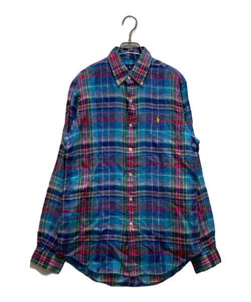 POLO RALPH LAUREN（ポロ・ラルフローレン）POLO RALPH LAUREN (ポロ・ラルフローレン) BDチェックリネンシャツ ブルー×レッド サイズ:S 未使用品の古着・服飾アイテム