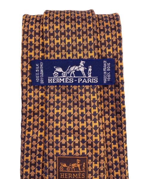 HERMES（エルメス）HERMES (エルメス) Hロゴジャガードネクタイ イエロー サイズ:不明の古着・服飾アイテム