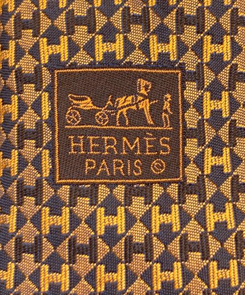 HERMES（エルメス）HERMES (エルメス) Hロゴジャガードネクタイ イエロー サイズ:不明の古着・服飾アイテム