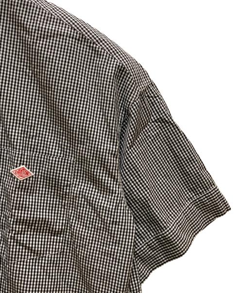 DANTON（ダントン）DANTON (ダントン) コットンポプリンチェック半袖ワイドワンピース ホワイト×ブラック サイズ:36の古着・服飾アイテム