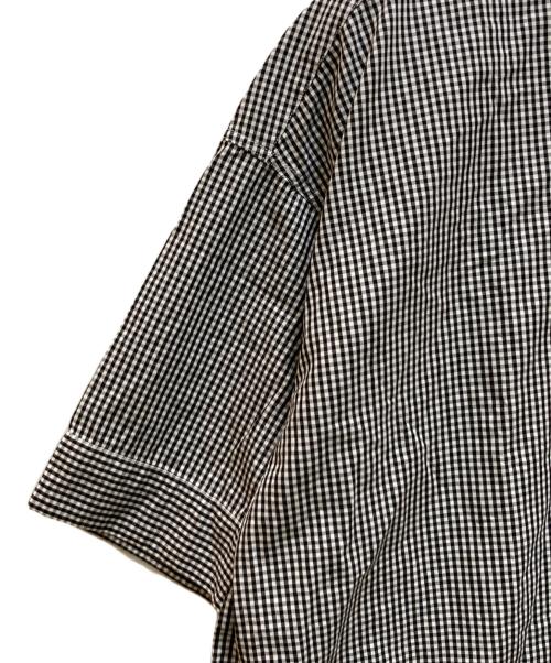 DANTON（ダントン）DANTON (ダントン) コットンポプリンチェック半袖ワイドワンピース ホワイト×ブラック サイズ:36の古着・服飾アイテム