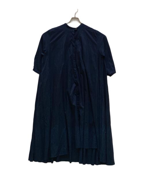 mizuiro-ind（ミズイロインド）mizuiro-ind (ミズイロインド) バンドカラーシャツワンピース ネイビー サイズ:不明の古着・服飾アイテム