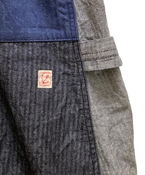 快晴堂（カイセイドウ）快晴堂 (カイセイドウ) ヘリンボーンパッチワークデニムスカート インディゴ サイズ:Sの古着・服飾アイテム