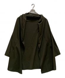 mizuiro-ind（ミズイロインド）の古着「フーデッドロングカーディガン」｜カーキ