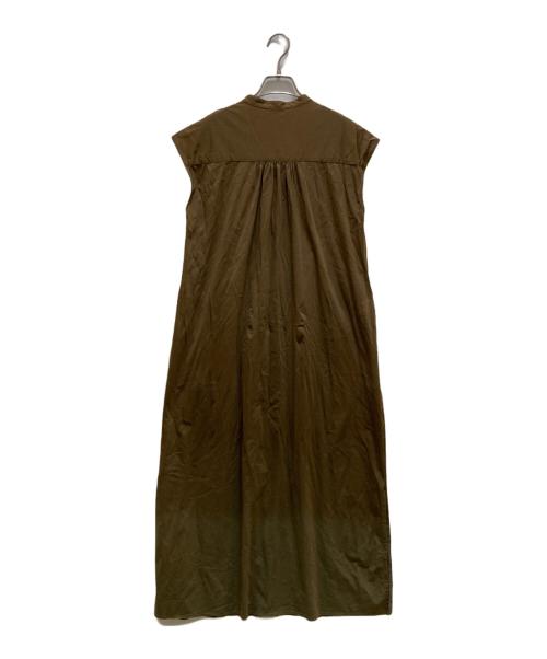 MACPHEE（マカフィー）MACPHEE (マカフィー) コットンナイロン バンドカラーシャツワンピース カーキ サイズ:36の古着・服飾アイテム