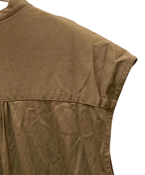 MACPHEE（マカフィー）MACPHEE (マカフィー) コットンナイロン バンドカラーシャツワンピース カーキ サイズ:36の古着・服飾アイテム
