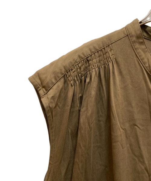 MACPHEE（マカフィー）MACPHEE (マカフィー) コットンナイロン バンドカラーシャツワンピース カーキ サイズ:36の古着・服飾アイテム