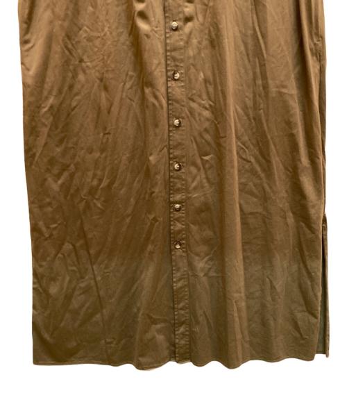 MACPHEE（マカフィー）MACPHEE (マカフィー) コットンナイロン バンドカラーシャツワンピース カーキ サイズ:36の古着・服飾アイテム