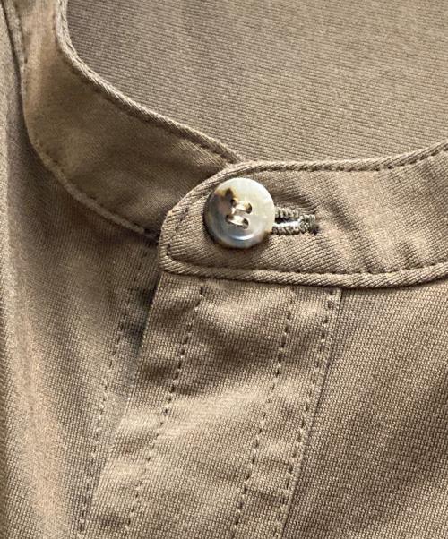 MACPHEE（マカフィー）MACPHEE (マカフィー) コットンナイロン バンドカラーシャツワンピース カーキ サイズ:36の古着・服飾アイテム