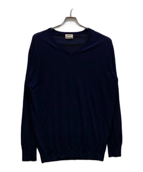Acne studios（アクネ ストゥディオズ）Acne studios (アクネ ストゥディオズ) Vネックニット ネイビー サイズ:xxsの古着・服飾アイテム