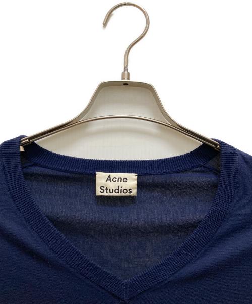 Acne studios（アクネ ストゥディオズ）Acne studios (アクネ ストゥディオズ) Vネックニット ネイビー サイズ:xxsの古着・服飾アイテム