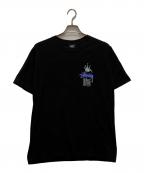 stussyステューシー）の古着「グローバルルーツTシャツ」｜ブラック