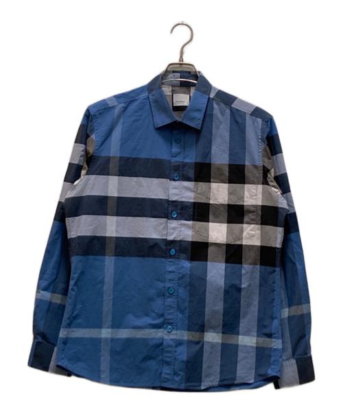 BURBERRY（バーバリー）BURBERRY (バーバリー) 長袖チェックシャツ ブルー サイズ:Ⅼの古着・服飾アイテム