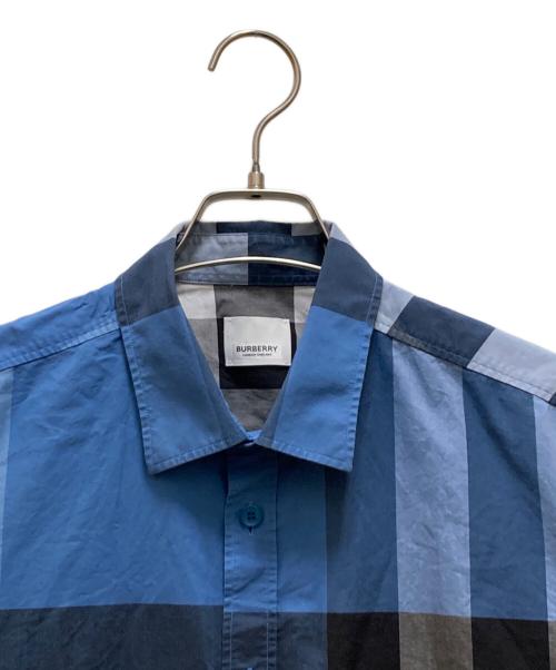 BURBERRY（バーバリー）BURBERRY (バーバリー) 長袖チェックシャツ ブルー サイズ:Ⅼの古着・服飾アイテム