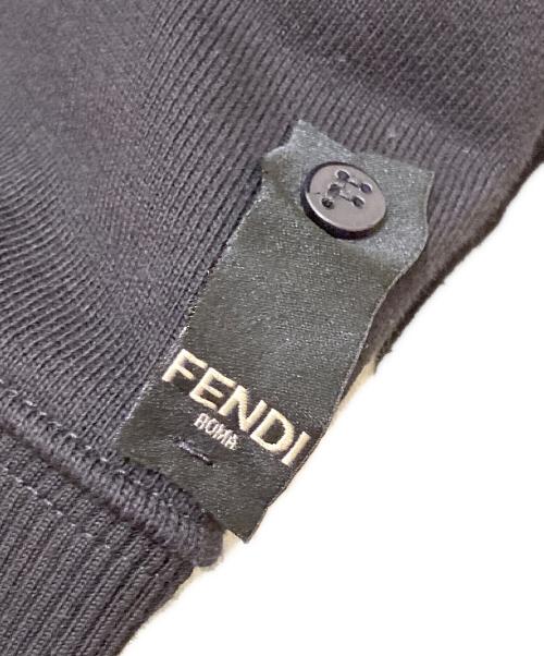 FENDI（フェンディ）FENDI (フェンディ) ロゴ入りコットンスウェットシャツ ブラック サイズ:XLの古着・服飾アイテム