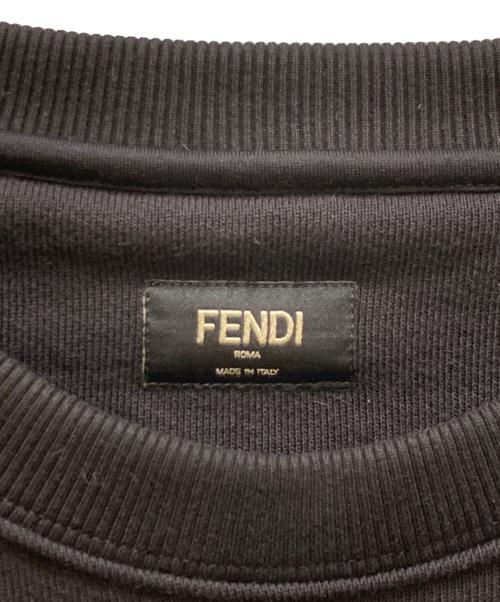 FENDI（フェンディ）FENDI (フェンディ) ロゴ入りコットンスウェットシャツ ブラック サイズ:XLの古着・服飾アイテム