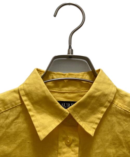 LAUREN RALPH LAUREN（ローレン ラルフ ローレン）LAUREN RALPH LAUREN (ローレン ラルフ ローレン) リネンレギュラーカラーベルテッドシャツ イエロー サイズ:XXSの古着・服飾アイテム