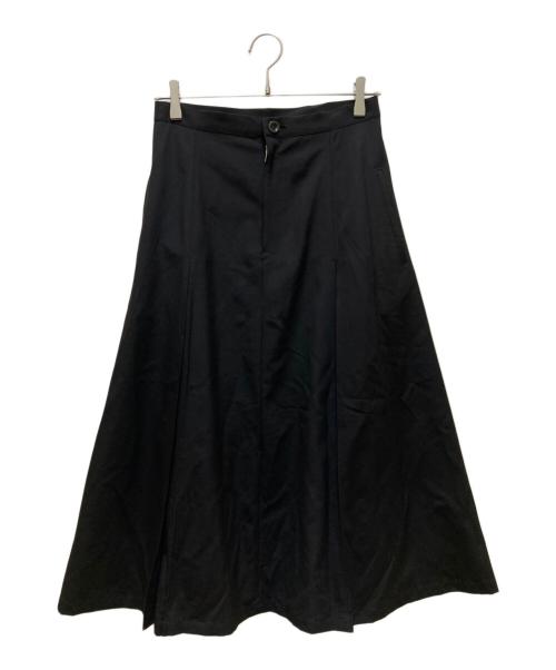 Y's（ワイズ）Y's (ワイズ) タックデザインウールギャバジンスカート ブラック サイズ:1の古着・服飾アイテム