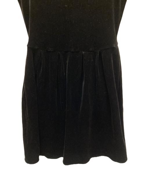 FOXEY NEWYORK（フォクシーニューヨーク）FOXEY NEWYORK (フォクシーニューヨーク) シースルー切替ベロアワンピース ブラック サイズ:40の古着・服飾アイテム