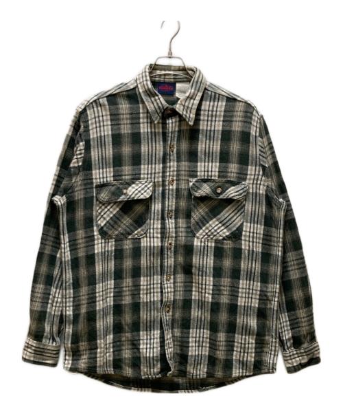 DAKOTA（ダコタ）DAKOTA (ダコタ) 90Sヘビーチェックネルシャツ ホワイト×グリーン サイズ:SIZE TALL MAN Lの古着・服飾アイテム
