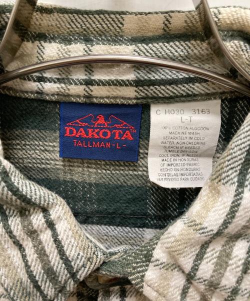 DAKOTA（ダコタ）DAKOTA (ダコタ) 90Sヘビーチェックネルシャツ ホワイト×グリーン サイズ:SIZE TALL MAN Lの古着・服飾アイテム