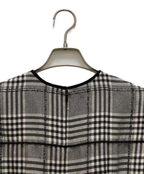 CLANE（クラネ）CLANE (クラネ) LOOP LINE CHECK WIDE RIBBON ONE PIECE ブラック サイズ:1の古着・服飾アイテム