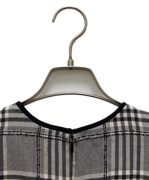 CLANE（クラネ）CLANE (クラネ) LOOP LINE CHECK WIDE RIBBON ONE PIECE ブラック サイズ:1の古着・服飾アイテム