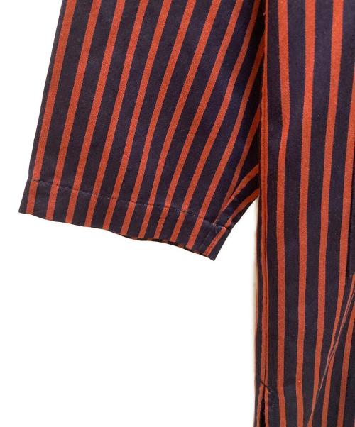 SHAREEF（シャリーフ）SHAREEF (シャリーフ) ブロックストライプ ラボコート レッド×ネイビー サイズ:2の古着・服飾アイテム