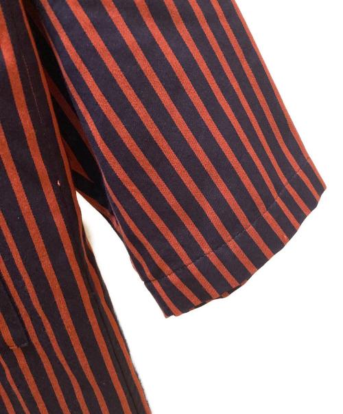 SHAREEF（シャリーフ）SHAREEF (シャリーフ) ブロックストライプ ラボコート レッド×ネイビー サイズ:2の古着・服飾アイテム