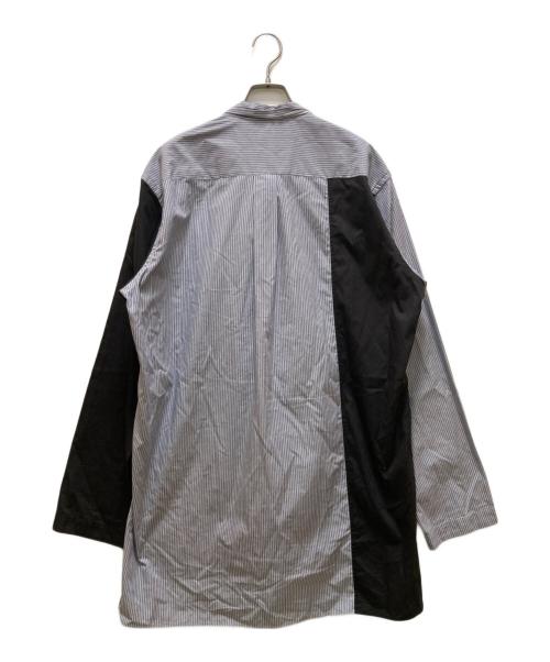 s'yte（サイト）s'yte (サイト) クレイジーストライプ ボウカラー ロングシャツ ブルー サイズ:３の古着・服飾アイテム
