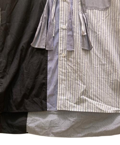 s'yte（サイト）s'yte (サイト) クレイジーストライプ ボウカラー ロングシャツ ブルー サイズ:３の古着・服飾アイテム