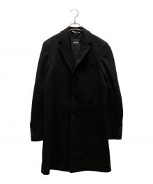 BOSS（ボス）の古着「カシミヤ混ウールコート」｜ブラック