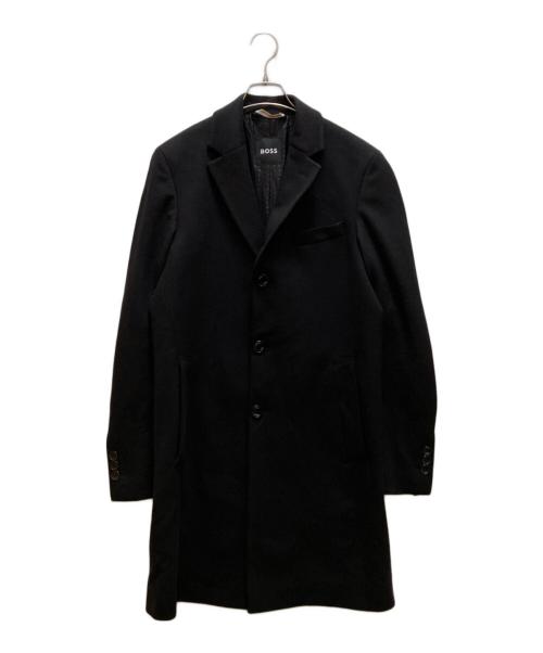 BOSS（ボス）BOSS (ボス) カシミヤ混ウールコート ブラック サイズ:48の古着・服飾アイテム