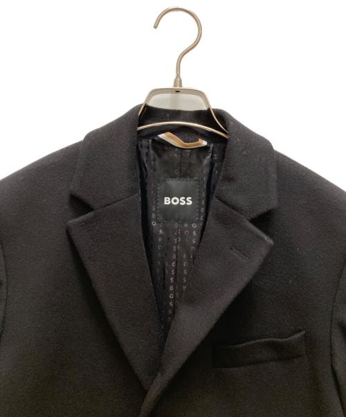 BOSS（ボス）BOSS (ボス) カシミヤ混ウールコート ブラック サイズ:48の古着・服飾アイテム