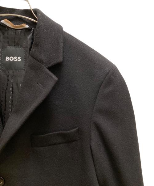 BOSS（ボス）BOSS (ボス) カシミヤ混ウールコート ブラック サイズ:48の古着・服飾アイテム