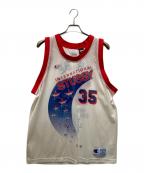 stussy×Championステューシー×チャンピオン）の古着「コラボメッシュタンクトップ」｜ホワイト