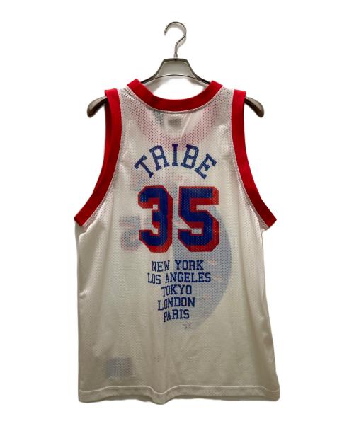 stussy（ステューシー）stussy (ステューシー) Champion (チャンピオン) コラボメッシュタンクトップ ホワイト サイズ:Lの古着・服飾アイテム