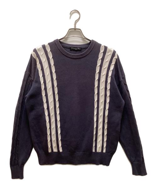 Christian Dior Sports（クリスチャン ディオールスポーツ）Christian Dior Sports (クリスチャン ディオールスポーツ) クルーネックニット ネイビー サイズ:Mの古着・服飾アイテム