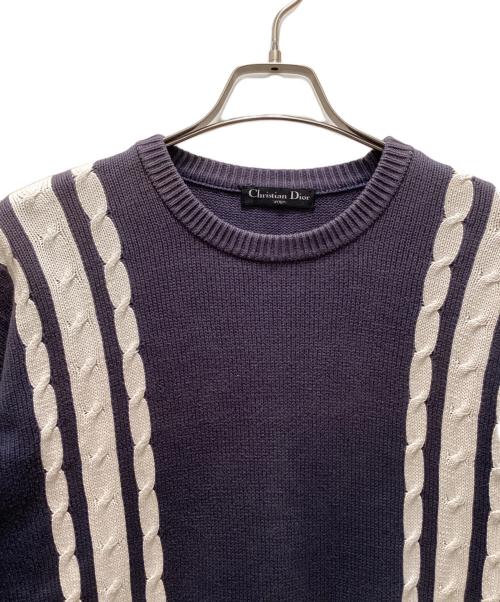 Christian Dior Sports（クリスチャン ディオールスポーツ）Christian Dior Sports (クリスチャン ディオールスポーツ) クルーネックニット ネイビー サイズ:Mの古着・服飾アイテム